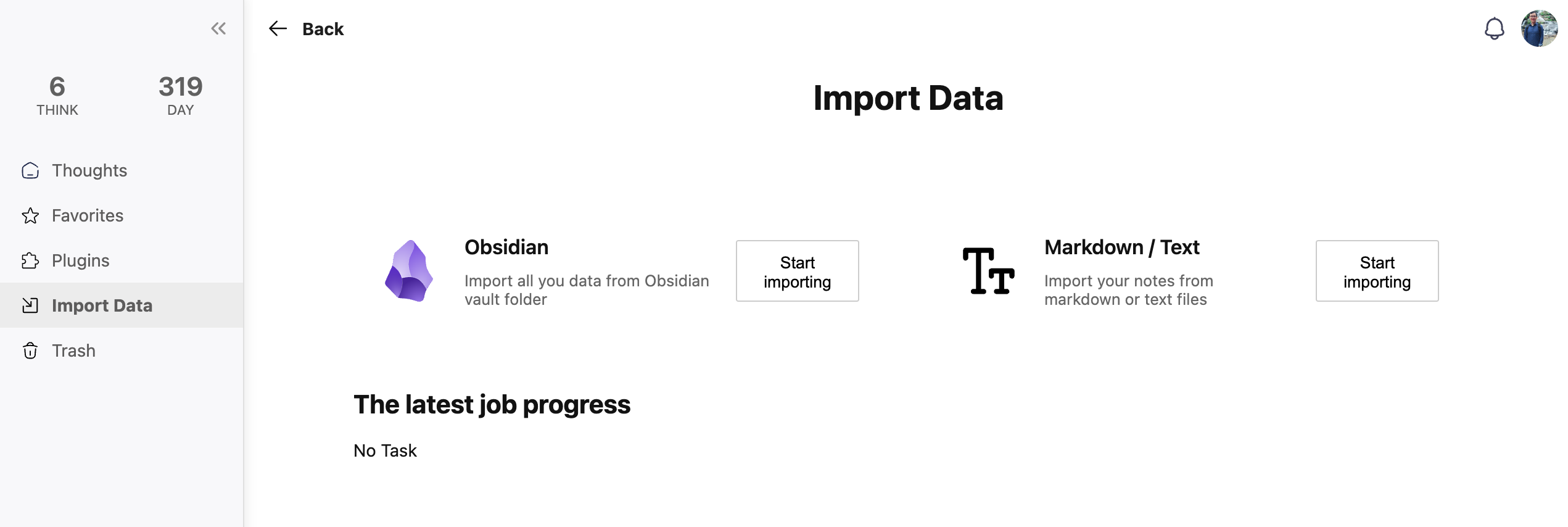 Quickly import existing data